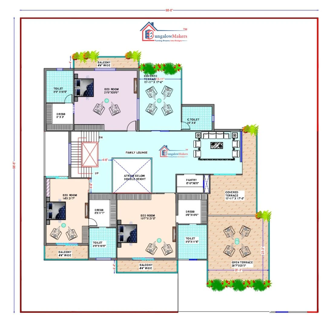 100x100 House Plans and Designs - 10000 sqft House Floor Plans - 100*100 South Facing House Plan