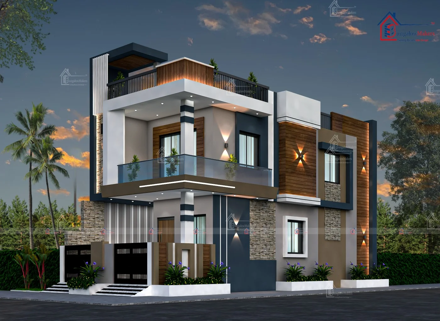 19x50 House Designs - 950 sqft Home Elevation Design - 19*50 House Front Design
