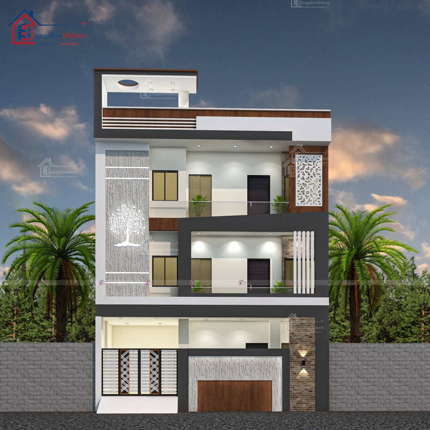 30x50 House Designs - 1500 sqft Home Elevation Design - 30*50 House Front Design