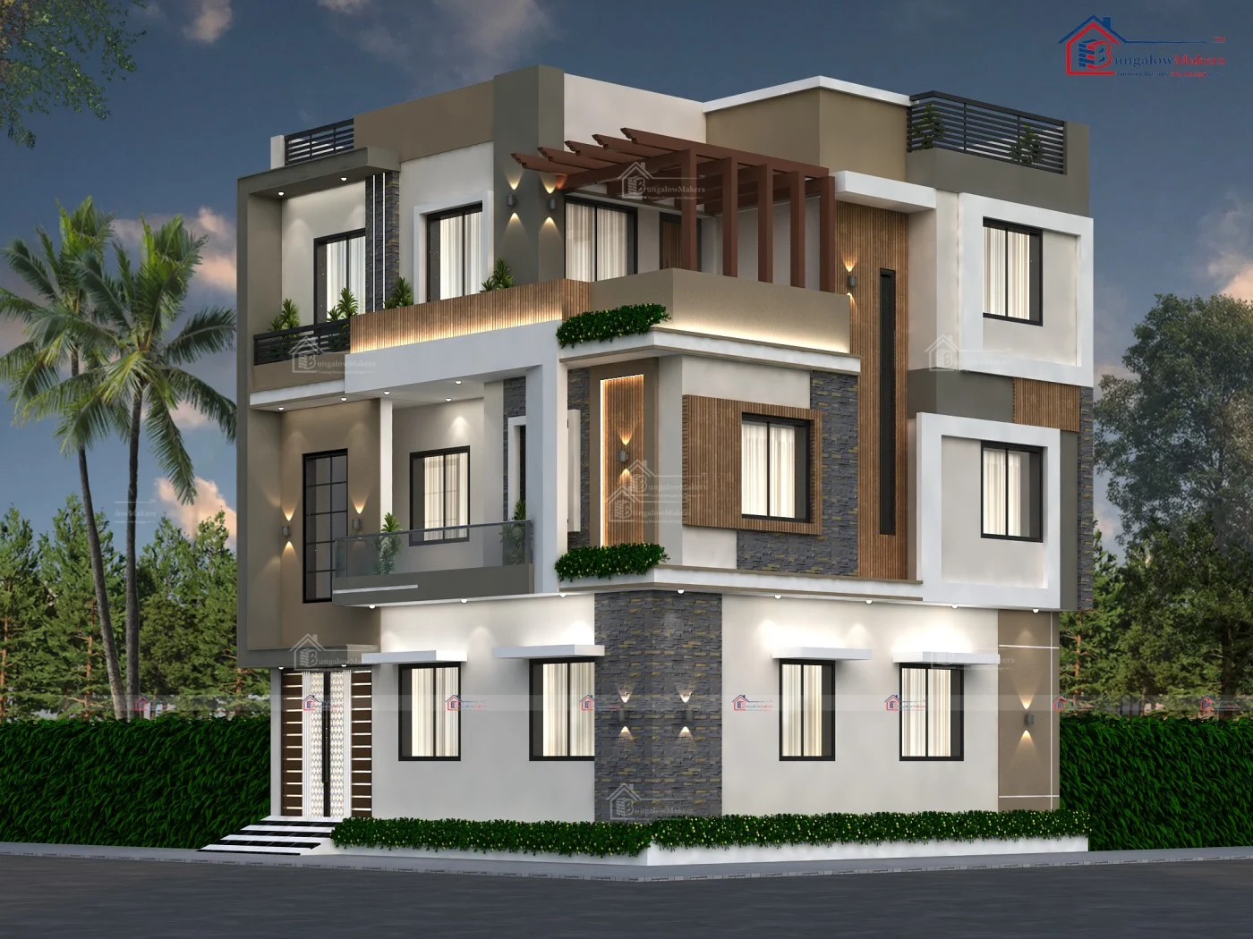 30x30 House Designs - 900 sqft Home Elevation Design - 30*30 House Front Design