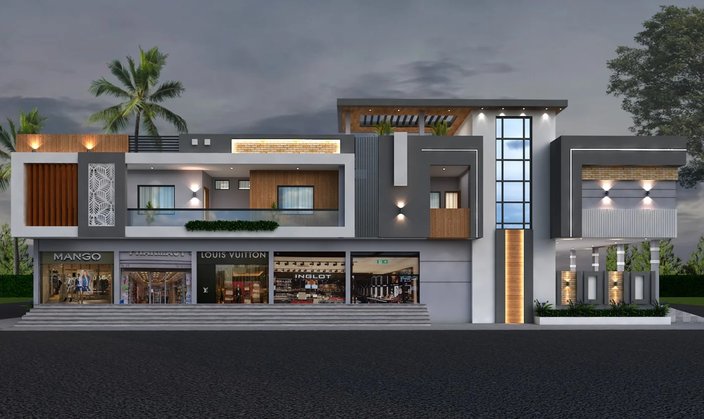 100x60 House Designs - 6000 sqft Home Elevation Design - 100*60 House Front Design