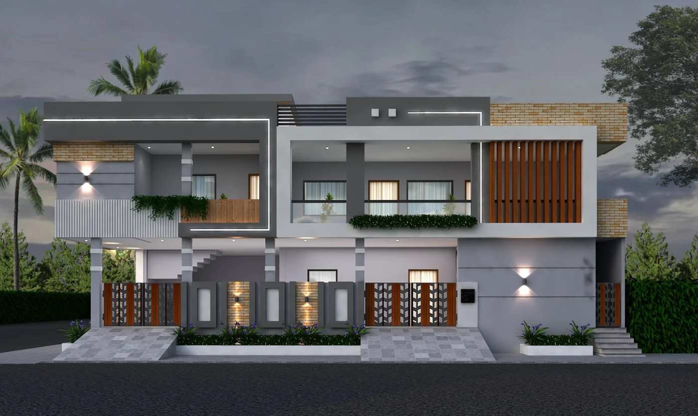 100x60 House Designs - 6000 sqft Home Elevation Design - 100*60 House Front Design