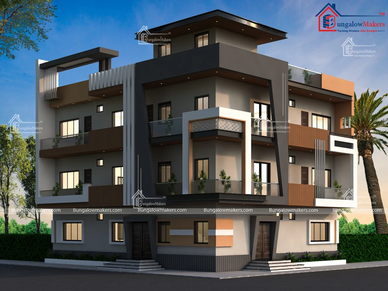 38x48 House Designs - 1824 sqft Home Elevation Design - 38*48 House Front Design