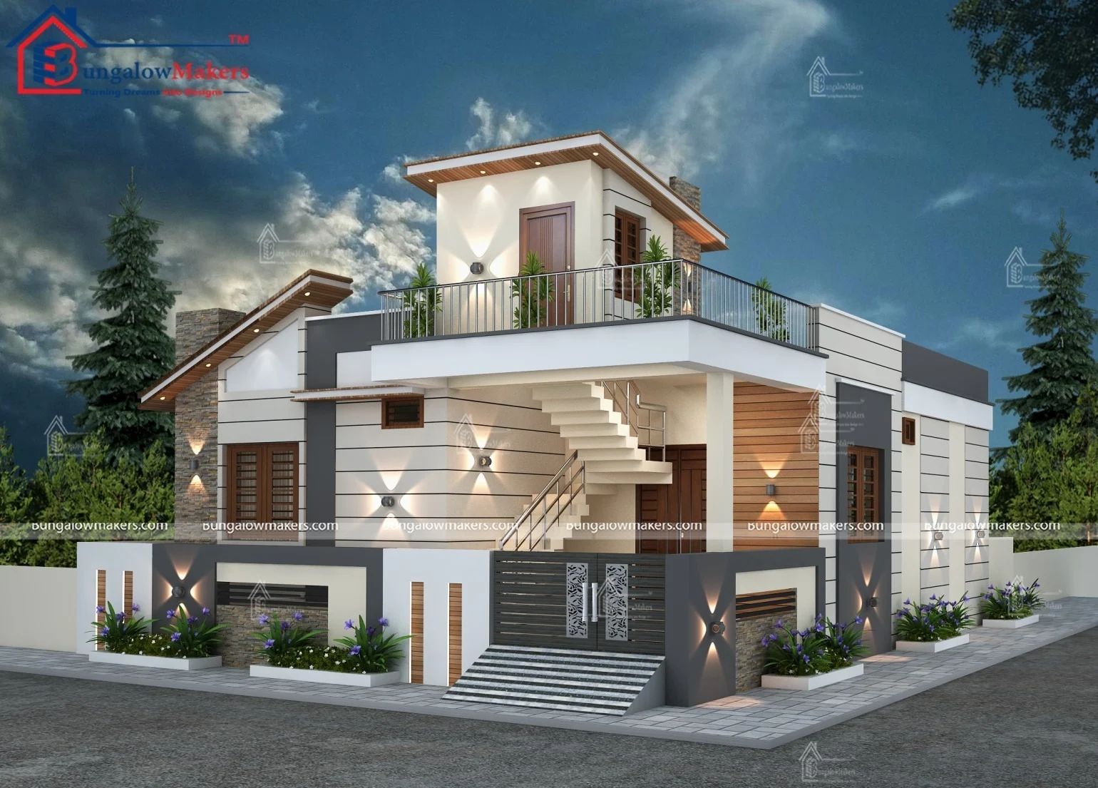 Single Floor House Design - Single Story House Elevation